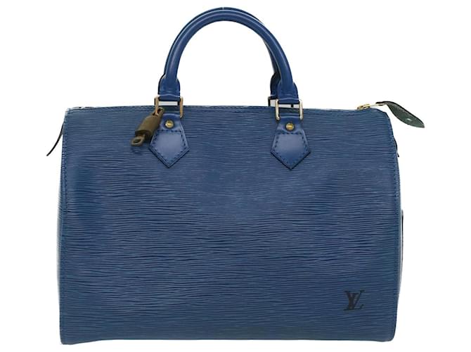 Louis Vuitton Speedy 30 Azul Couro  ref.1063153
