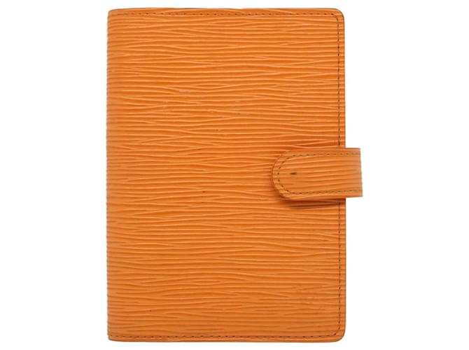 Organizer Louis Vuitton Agenda Cover Orange Leder  ref.1063184