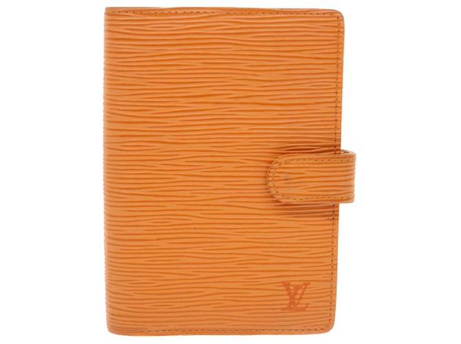 Organizer Louis Vuitton Agenda Cover Orange Leder  ref.1063211