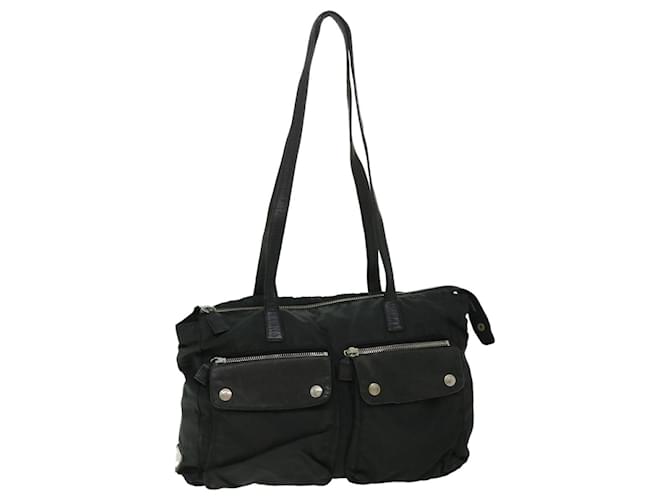 PRADA Shoulder Bag Nylon Leather Black Auth bs8185  ref.1063274