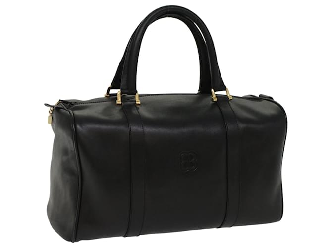 BALENCIAGA Boston Bag Vintage Leather Black Auth am4980  ref.1063339