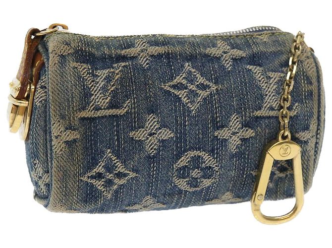 LOUIS VUITTON Monogram Denim Trousse Speedy Pouch Blue M95082 LV Auth 53409