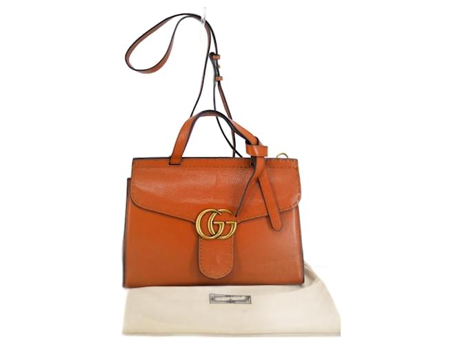 #gucci #animelies #marmont cossbaody Castanho claro Caramelo Gold hardware Couro  ref.1063412