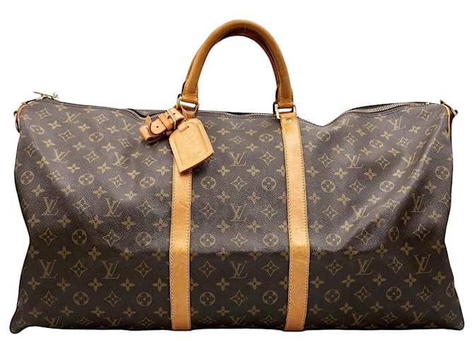 Louis Vuitton Keepall Bandouliere 60 Brown Cloth  ref.1063415