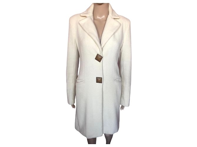 Autre Marque CLASS CAVALLI  Coats T.fr 38 WOOL Cream