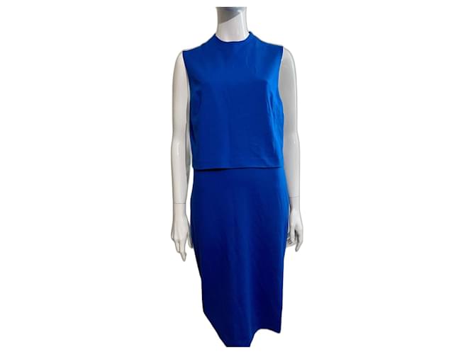 Diane Von Furstenberg Vestido elástico azul dvf Elastano Rayo  ref.1063573