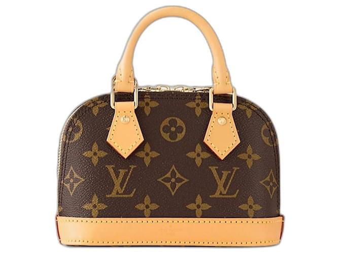 Louis Vuitton LV Alma Nano monogram Brown Cloth  ref.1063577