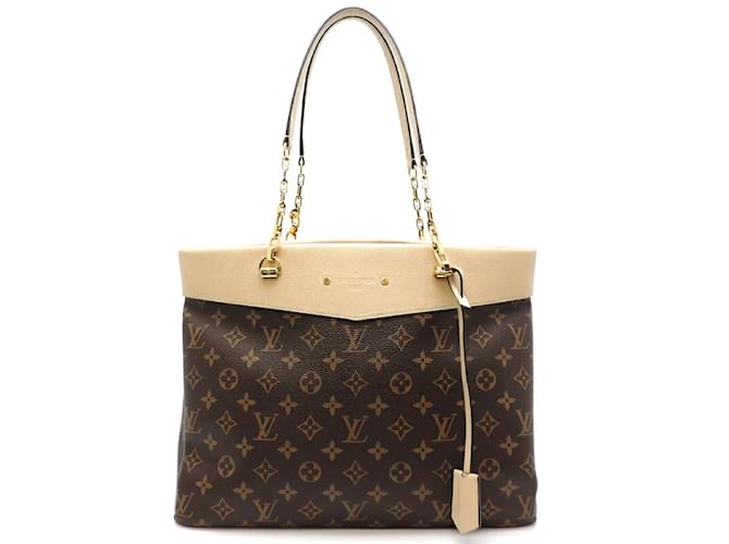 LOUIS VUITTON Pallas Chain Shopper Bag Monogram Canvas Cherry