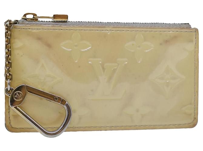 LOUIS VUITTON Monogram Vernis Pochette Cles Coin Purse Pearl M91348 auth 45743 White Leather Patent leather  ref.1063943