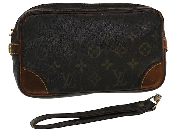 LOUIS VUITTON Monogram Marly Dragonne PM Pochette M51827 LV Auth bs5793 Toile Marron  ref.1063944