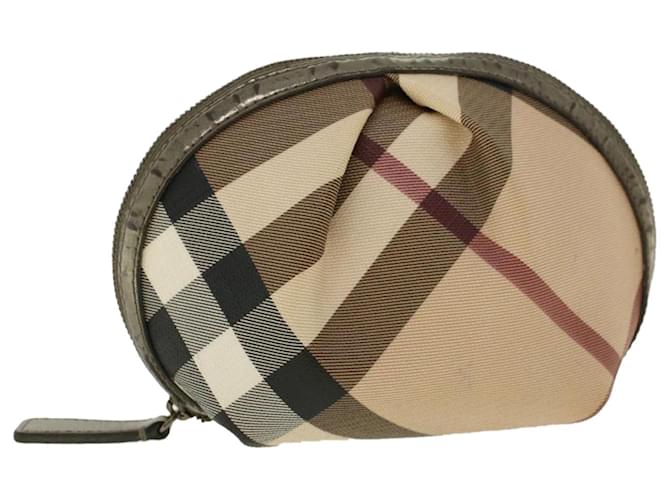 BURBERRY Nova Check Pouch PVC Leather Beige Auth yk6790 Brown Synthetic Leatherette  ref.1063962