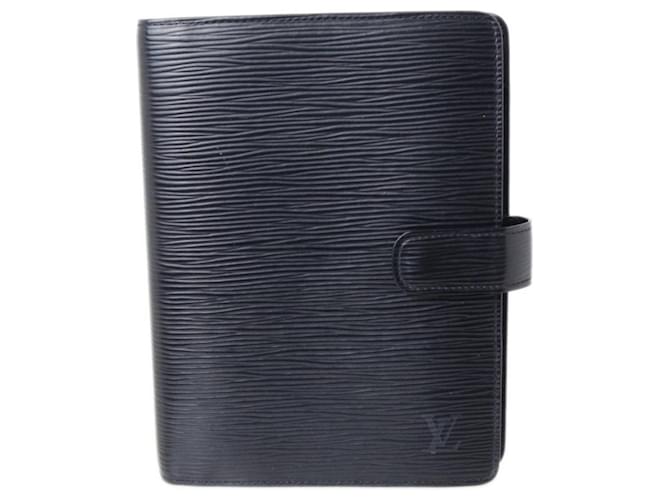 Louis Vuitton Agenda Cover Black Leather  ref.1064174