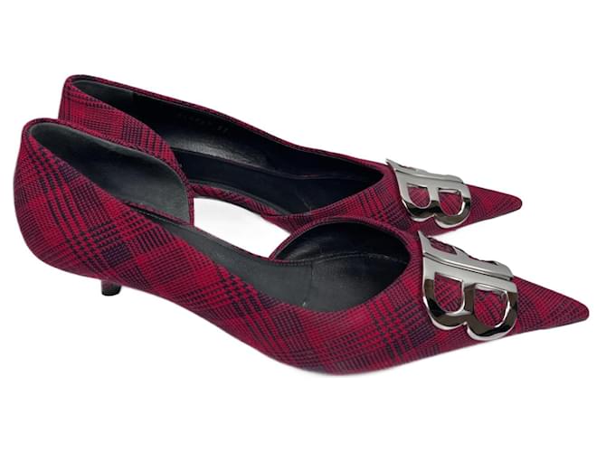 Balenciaga Heels Red Cloth  ref.1064242