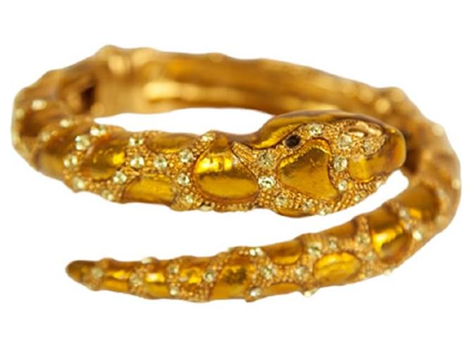 KENNETH JAY LANE Bracciale con cristalli di strass serpente in oro D'oro Metallo  ref.1064341