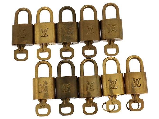 Louis Vuitton padlock 10set Gold Tone LV Auth cl783