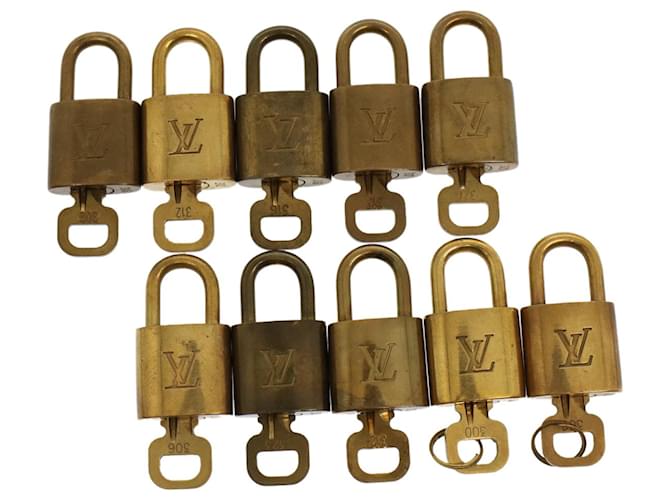 Louis Vuitton padlock 10set Gold Tone LV Auth cl783 Metal  ref.1064447