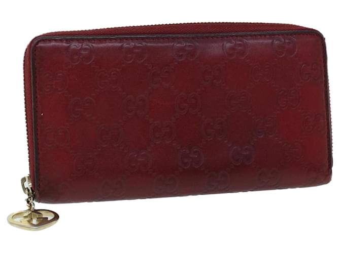 GUCCI GG Canvas Guccissima Long Wallet Wine Red 282477 auth 54060  ref.1064511