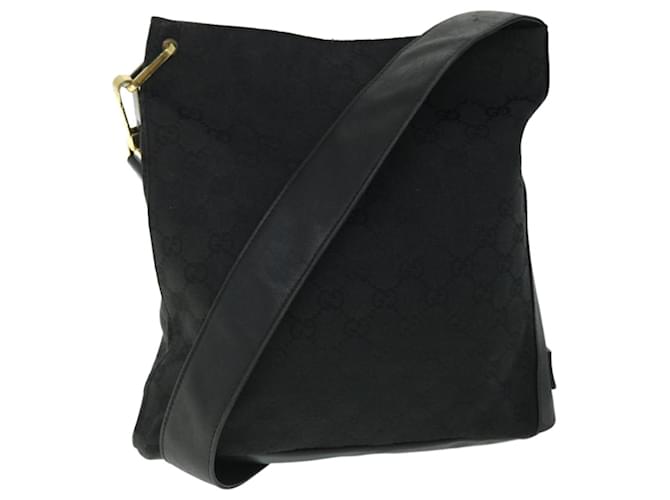 gucci GG Canvas Shoulder Bag black 91761 Auth ep1584  ref.1064538