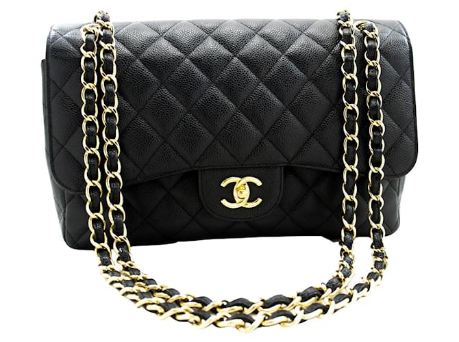 Timeless Chanel lined Flap Black Leather  ref.1064605