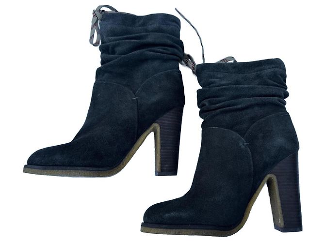 Botines See by Chloé Maru de ante marrón oscuro