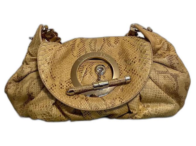 Sac Jazzclub de Dior en python (édition limitée) Beige Bijouterie dorée
