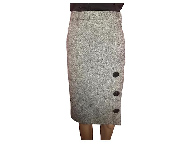 YVES SAINT LAURENT  Skirts T.fr 36 WOOL Grey  ref.1064742