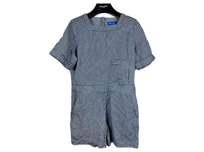 Mono de algodón a rayas MIH jeans Azul M