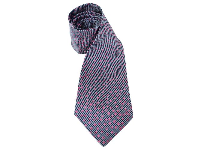 Charvet Blau-rosa Streifenkrawatte