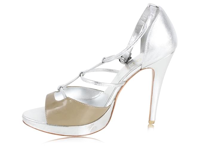 Autre Marque metallic pumps Silvery Leather  ref.1064966