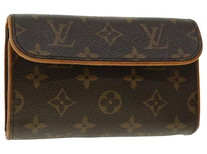 LOUIS VUITTON Monogram Pochette Florentine Waist bag M51855 LV Auth ar9316b Brown Cloth  ref.1065003