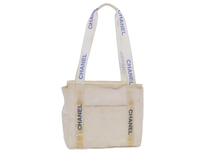 CHANEL Shoulder Bag Nylon White CC Auth bs4932  ref.1065027