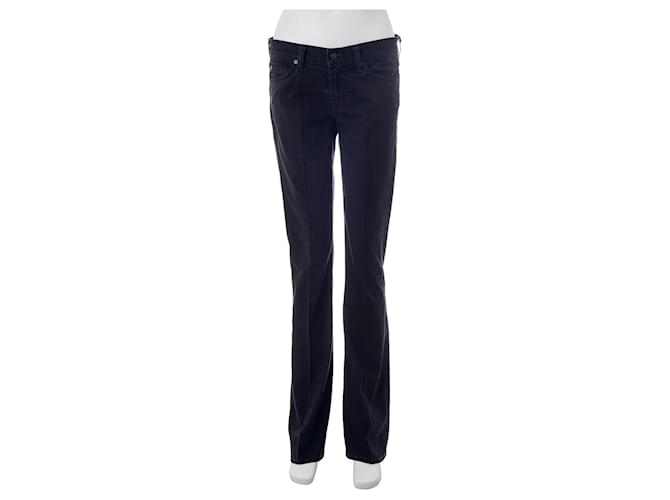 7 For All Mankind Jean coupe crayon noir Coton  ref.1065045