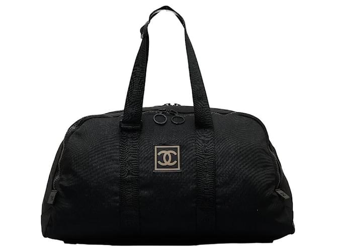 Chanel CC Sports Line Nylon Boston Bag Black Cloth ref.1065079 - Joli Closet