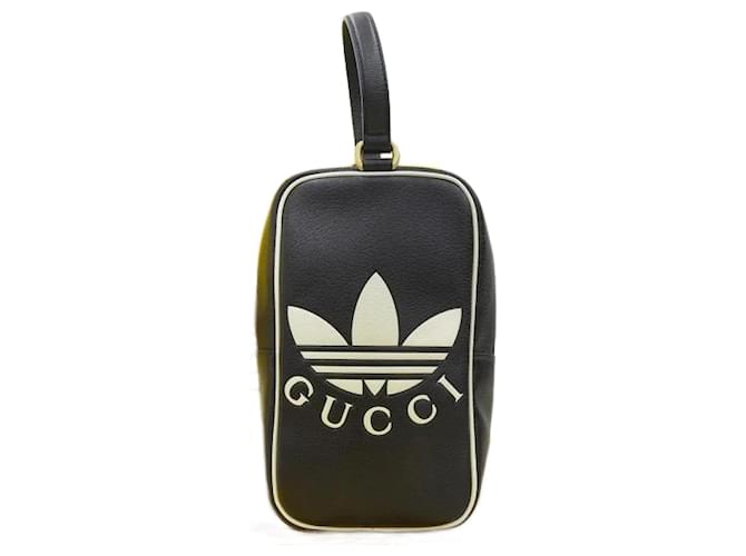 Pochette en cuir Gucci x Adidas Mini Top Handle Bag 702387 U3ZBT 1057 493492 en bon état Noir  ref.1065099