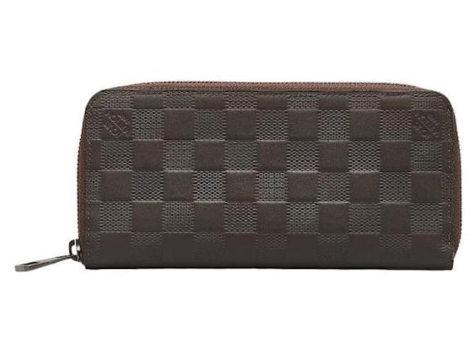 Louis Vuitton Damier Infini Zippy Wallet Leather Long Wallet N62235 in Good condition Brown  ref.1065112