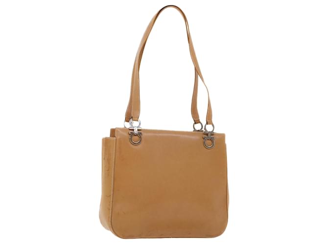 Salvatore Ferragamo Hand Bag Leather Beige Auth 42757 Brown  ref.1065254