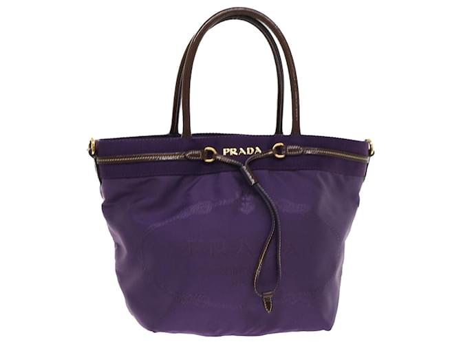 Bolsa de mão PRADA Nylon Purple Auth bs6400 Roxo  ref.1065277
