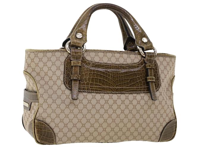Céline CELINE Macadam Canvas Boogie Bag Handtasche Beige WC-ST-0068 Auth bs5785 Braun Leinwand  ref.1065395