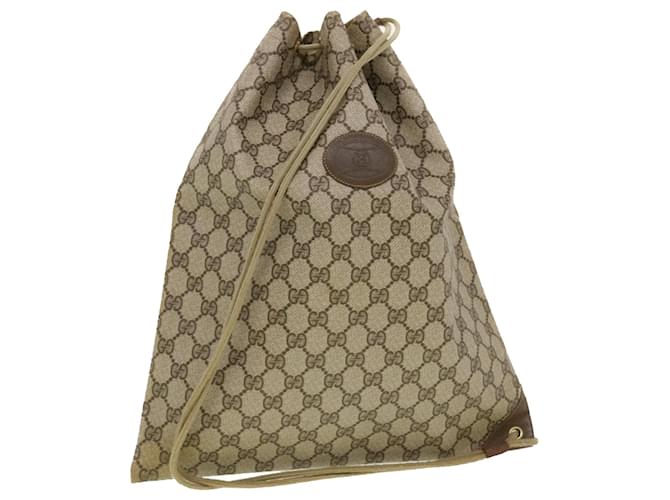 GUCCI GG Canvas Shoulder Bag PVC Leather Beige 97.19.302 auth 42832 Brown Synthetic Leatherette  ref.1065419