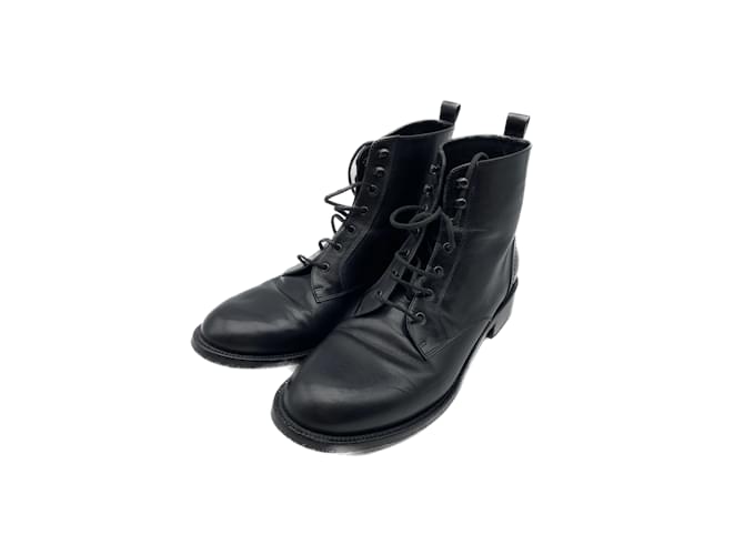 SAINT LAURENT  Ankle boots T.eu 39.5 leather Black  ref.1065488