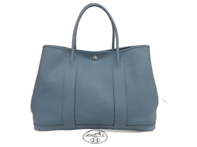 Hermès Hermes Garden Party PM  Leather Tote Bag in Excellent condition Blue  ref.1065504