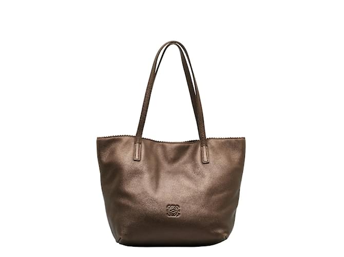 Loewe Anagram Leather Tote Bag Leather Tote Bag in Good condition Brown  ref.1065506