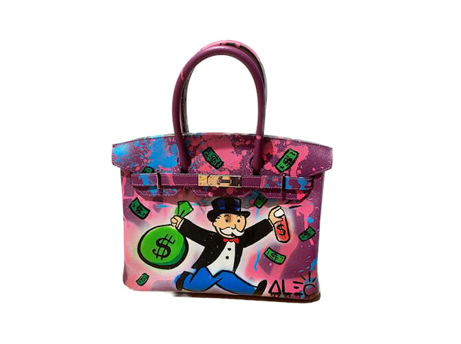 Hermès HERMES  Handbags T.  leather Purple  ref.1065624