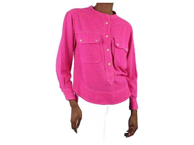 Isabel Marant Chemise à poche bouclée rose - taille UK 8 Soie  ref.1065631