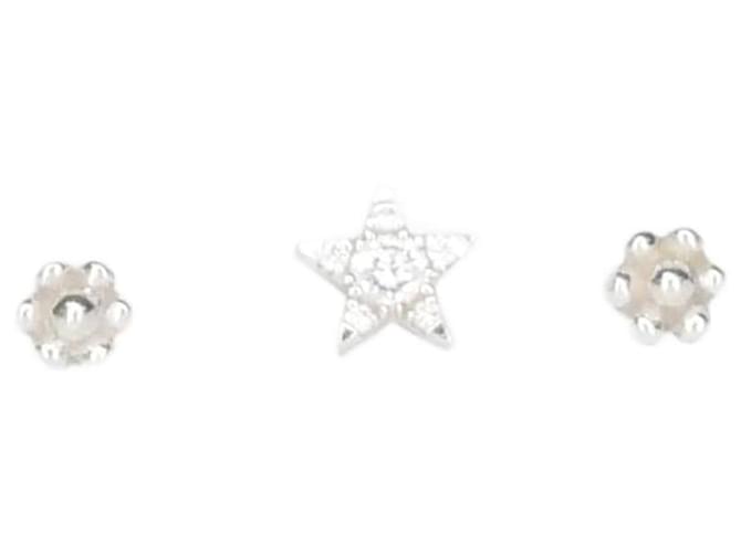Autre Marque Silver bejewelled star earring Silvery  ref.1065633