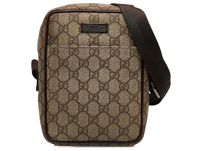ショルダーバッグ・ポシェット GUCCI  Crossbody Bags Women Fabric Beige/Brown Gucci Brown GG Supreme Crossbody Beige Cloth Cloth ref