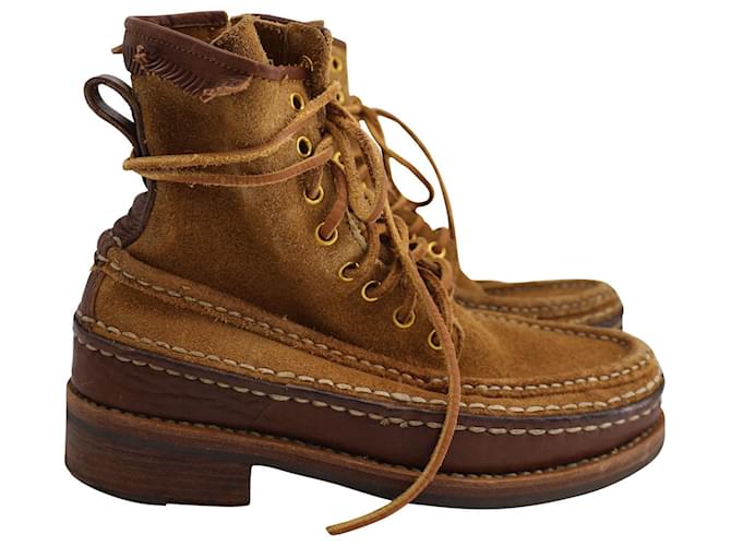 Autre Marque Visvim Grizzly Hi-Folk Boots in Brown Calfskin Suede  ref.1065966