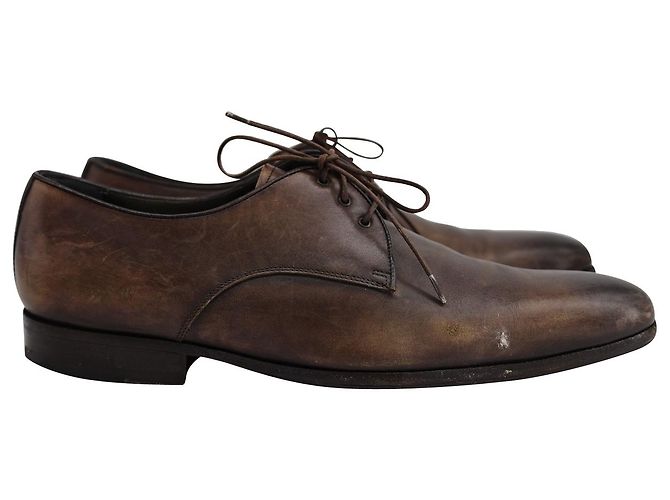 Oxford stringate Lanvin in pelle di vitello marrone