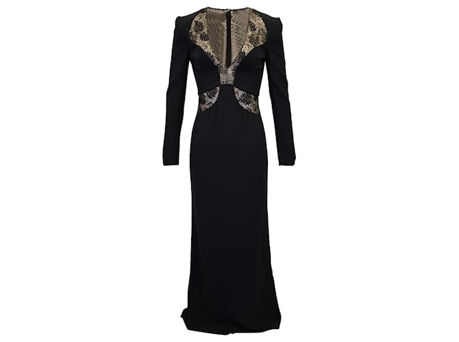 Alexander mcqueen black hotsell and gold dress