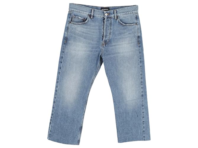 Balenciaga Jeans Normal Straight Leg em Algodão Azul  ref.1065986